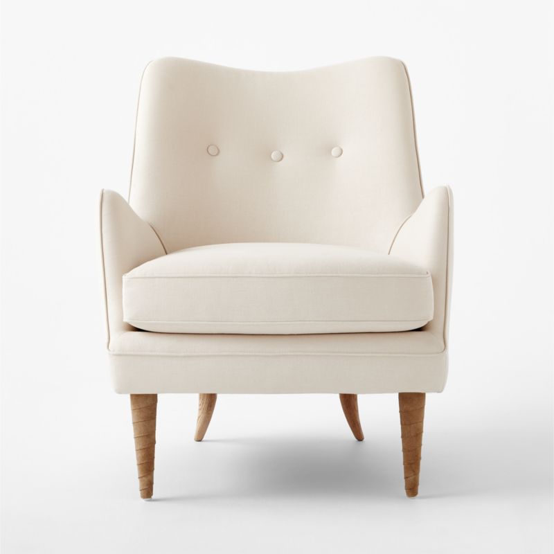 Jed White Linen Chair by Ross Cassidy + Reviews | CB2