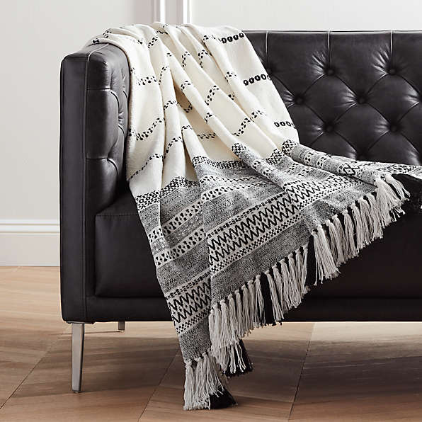 White Throw Blankets Cb2