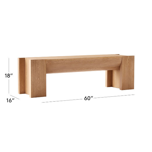 St. George 60" Oak Wood Bench