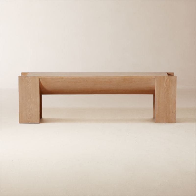 St. George Oak Wood Bench Large + Reviews | CB2 Canada