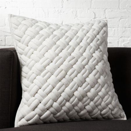 20 Jersey White Knit Pillow Cb2