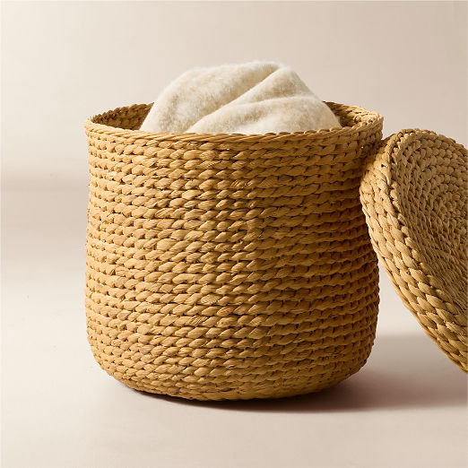 Jessa Handwoven Round Storage Basket with Lid