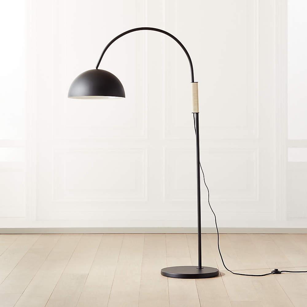 Jett Black Arched Floor Lamp + Reviews | CB2 Canada