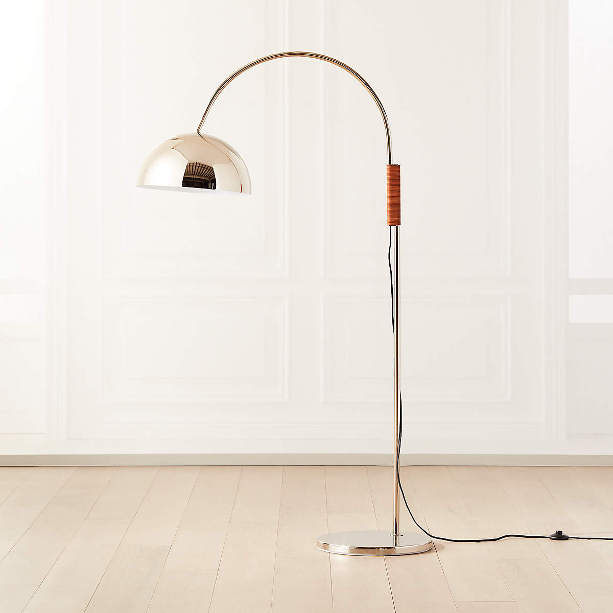 Jett Champagne Arched Floor Lamp + Reviews CB2