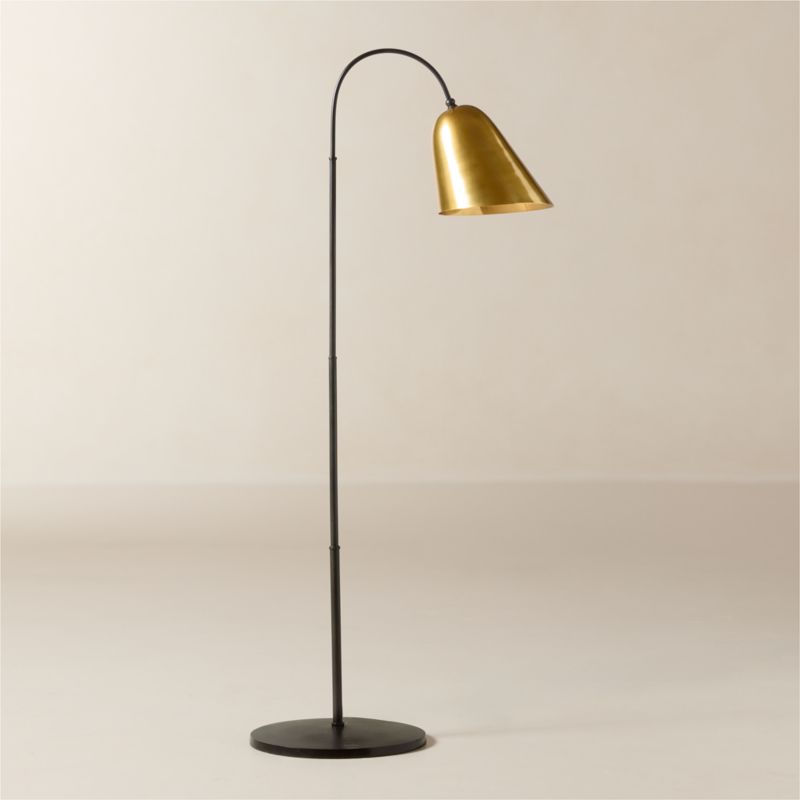 Jo Aged And Blackened Brass Floor Lamp by Kay Fisker 56" - image 3 of 5