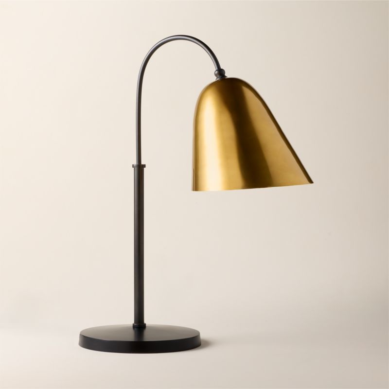 Jo Aged And Blackened Brass Table Lamp by Kay Fisker 23" - image 3 of 5