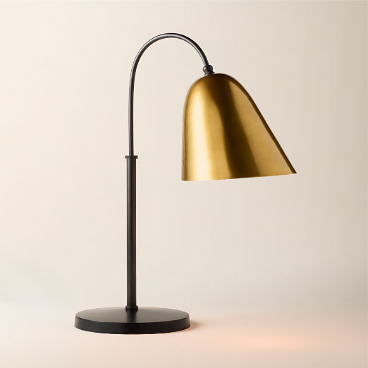 Jo Aged And Blackened Brass Table Lamp by Kay Fisker 23"