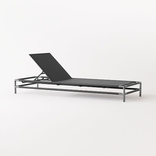 Jolena Black Metal and Sunbrella® Outdoor Sun Lounger