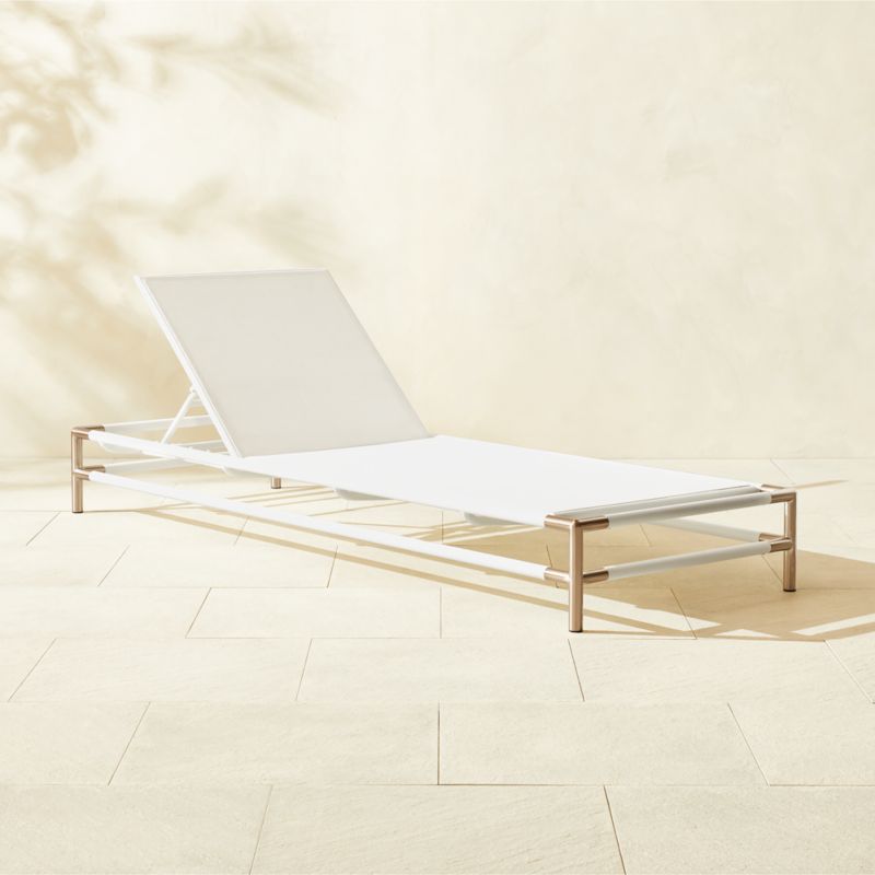 Jolena White Metal and Sunbrella® Outdoor Sun Lounger - image 0 of 13