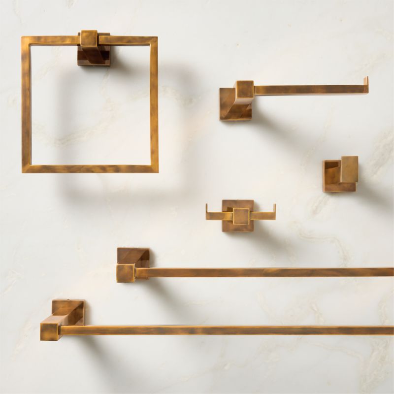 Jones Aged Brass Towel Bar 18" - image 3 of 4