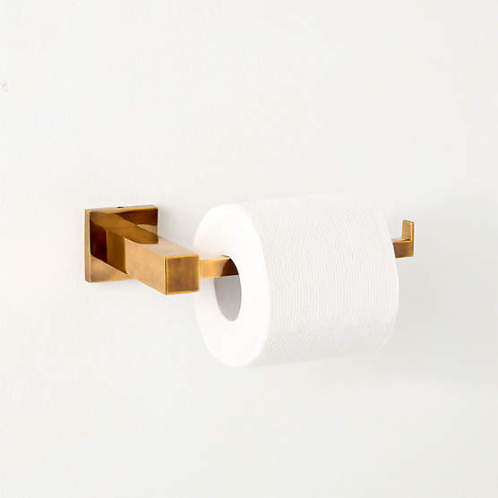 Jones Aged Brass Wall-Mounted Toilet Paper Holder