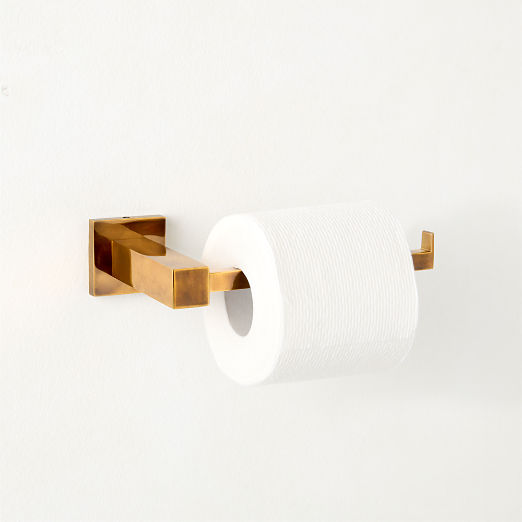 Jones Aged Brass Wall-Mounted Toilet Paper Holder