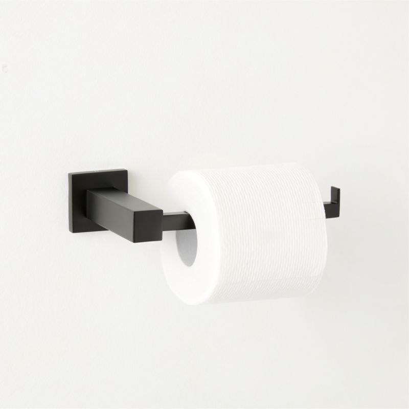 View Jones Matte Black Wall-Mounted Toilet Paper Holder details