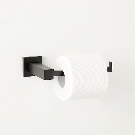 Jones Matte Black Wall-Mounted Toilet Paper Holder