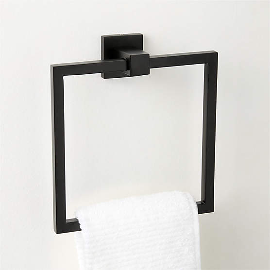 Jones Matte Black Towel Ring