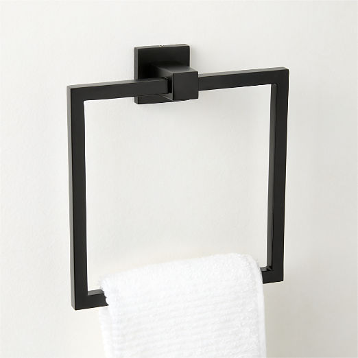 Jones Matte Black Towel Ring