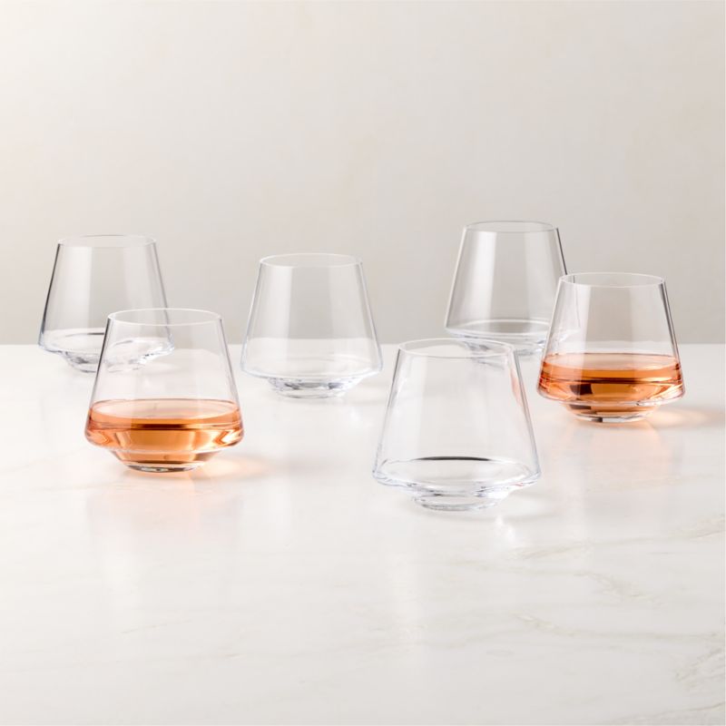 View Joplin Clear Stemless Wine Glasses Set of 6 details