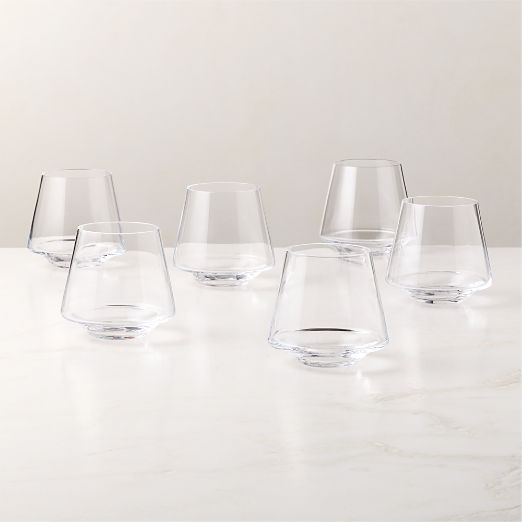 Joplin Clear Stemless Wine Glasses Set of 6