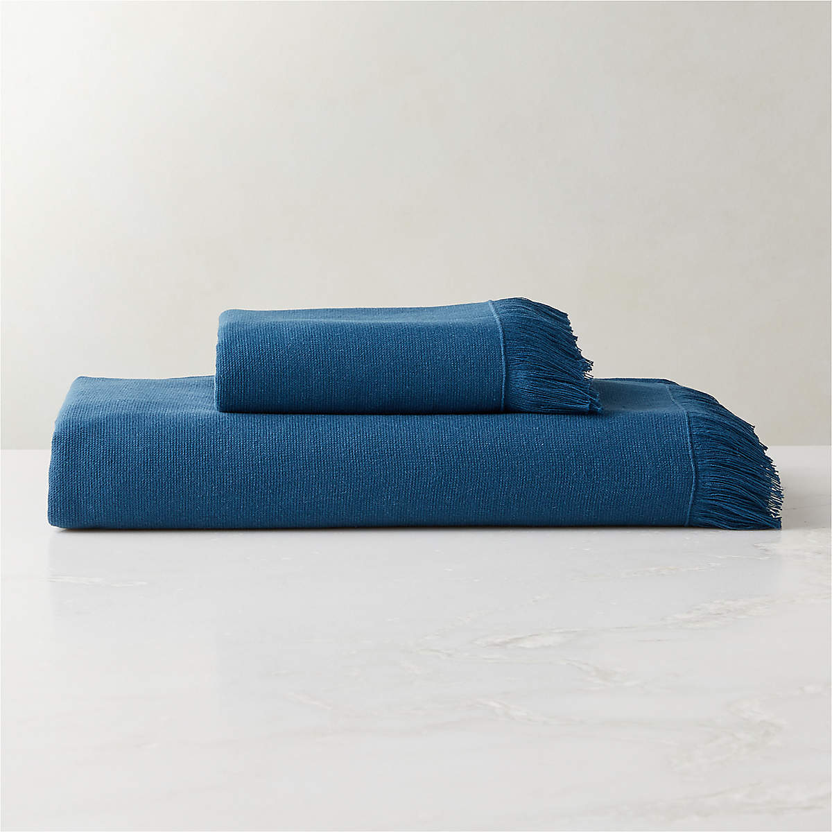 Jordin Blue Hemp Bath Towels CB2 Canada