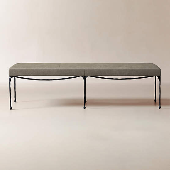 Journey 60" Leather Bench Bello Grey