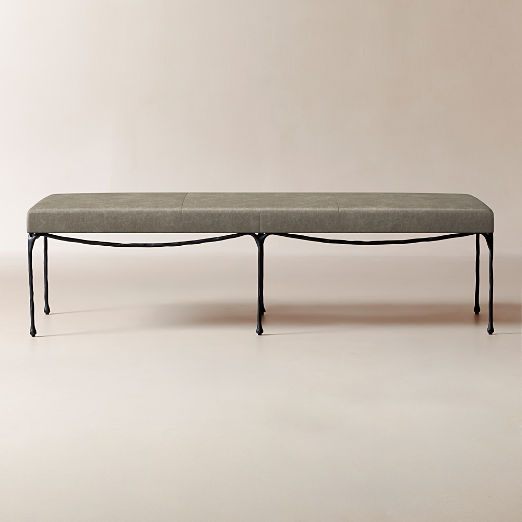 Journey 60" Leather Bench Bello Grey