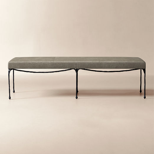 Journey 60" Leather Bench Bello Grey