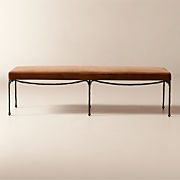 Arc 67.5" Faux Mohair Bench