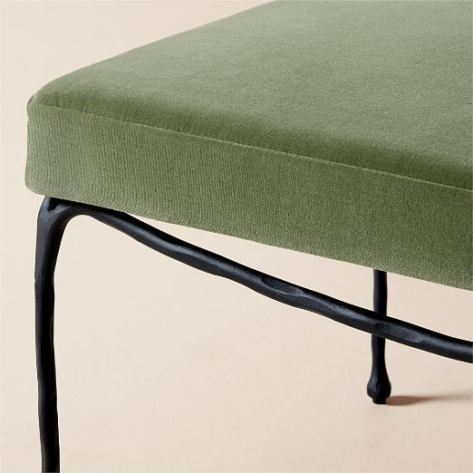 Journey 60" Sage Green Velvet Bench