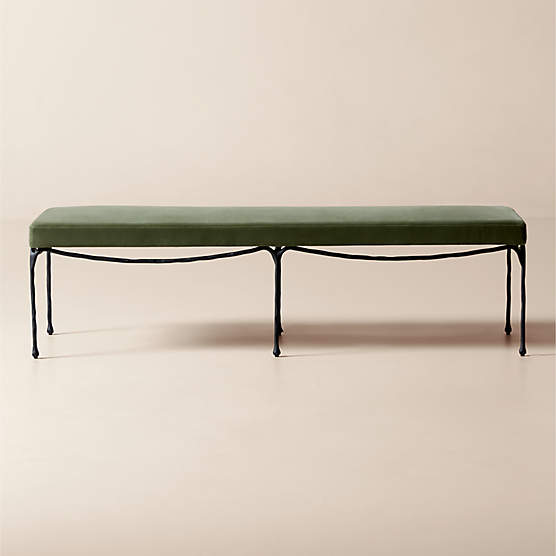 Journey 60" Sage Green Velvet Bench