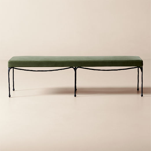 Journey 60" Sage Green Velvet Bench