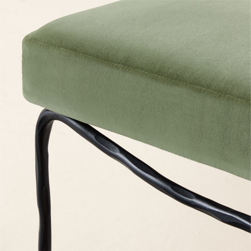 Journey Sage Green Velvet Stool - image 3 of 4