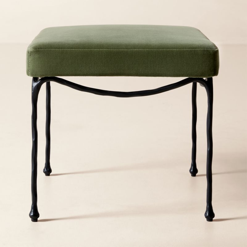 Journey Sage Green Velvet Stool - image 2 of 4