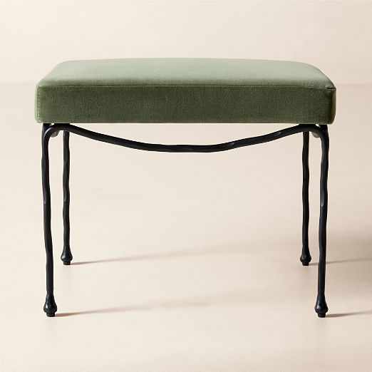 Journey Sage Green Velvet Stool