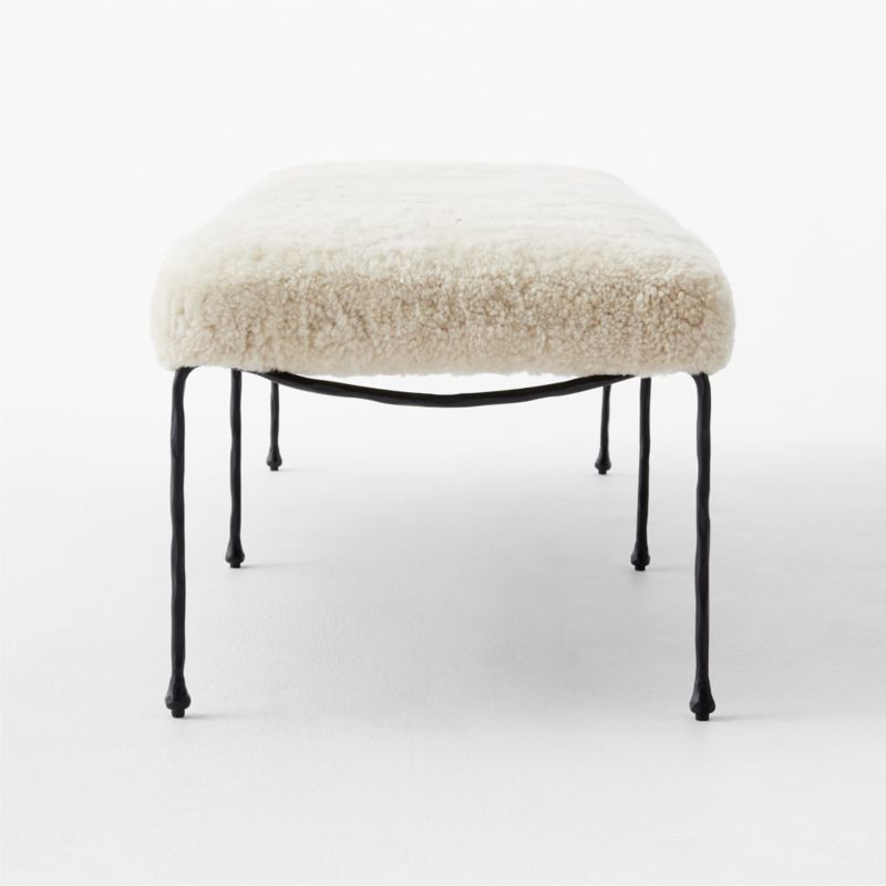 Journey 60" Cream Shearling Bench - image 5 of 7