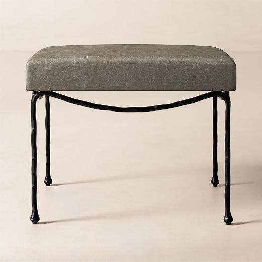 Journey Leather Stool Bello Grey