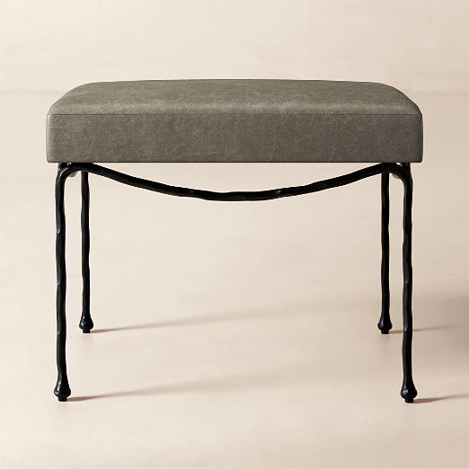 Journey Leather Stool Bello Grey