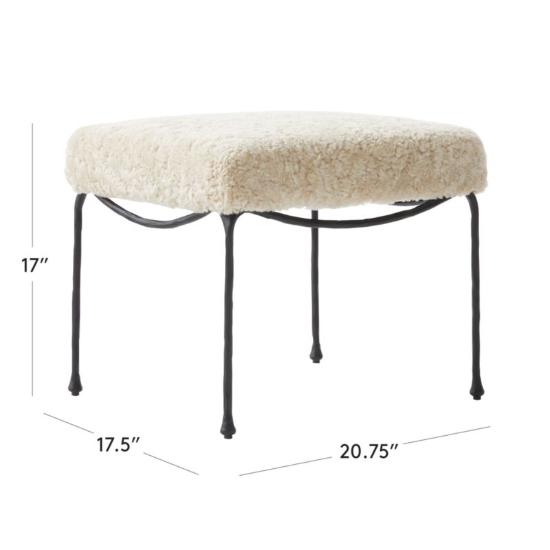 View Journey Cream Shearling Stool - image 3 of 11