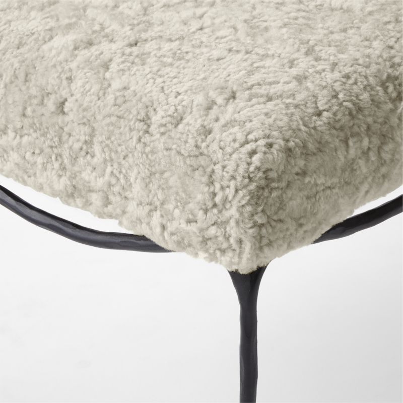 Journey Cream Shearling Stool - image 9 of 11