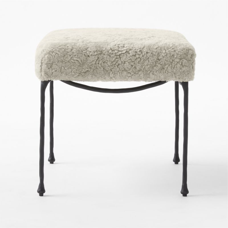 Journey Cream Shearling Stool - image 8 of 11