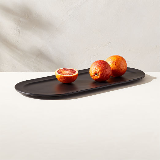 Jove Rectangular Black Melamine Serving Platter