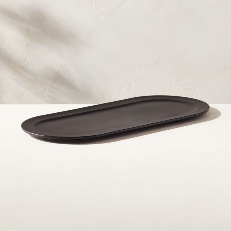 Viewing product image Jove Rectangular Black Melamine Serving Platter - image 1 of 4