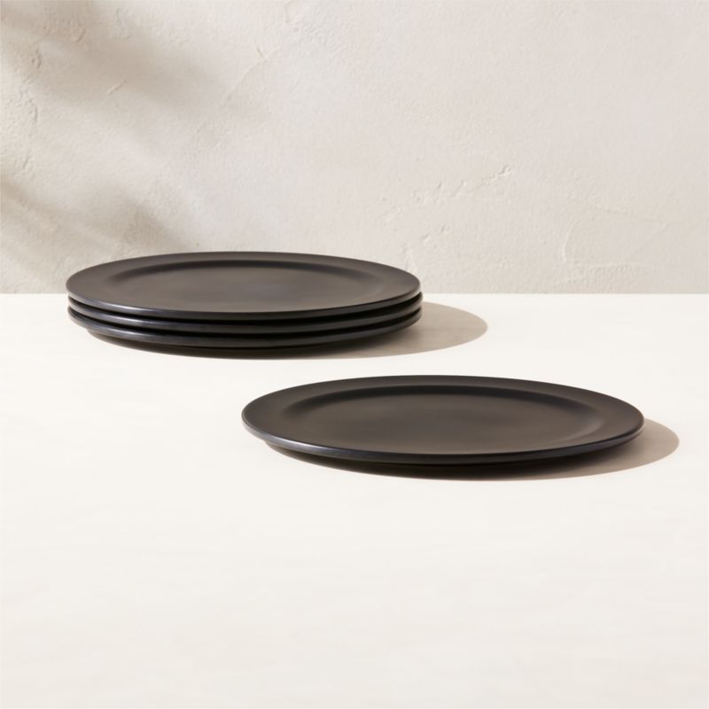 Jove Black Melamine Salad Plates Set of 4 - image 0 of 2