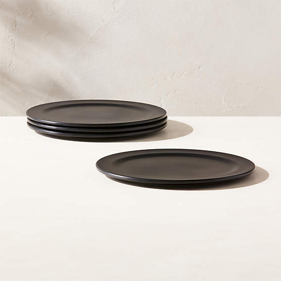 Jove Black Melamine Salad Plates Set of 4