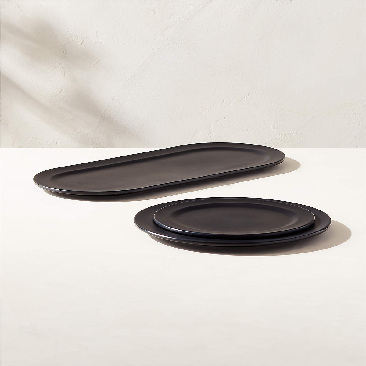 Jove Black Melamine Dinner Plate CB2 Canada
