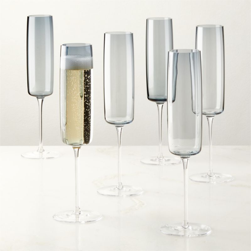 Juliet Midnight Blue Champagne Flute Set of 6 - image 0 of 3