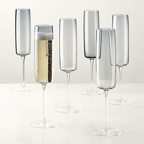 Juliet Midnight Blue Champagne Flute Set of 6