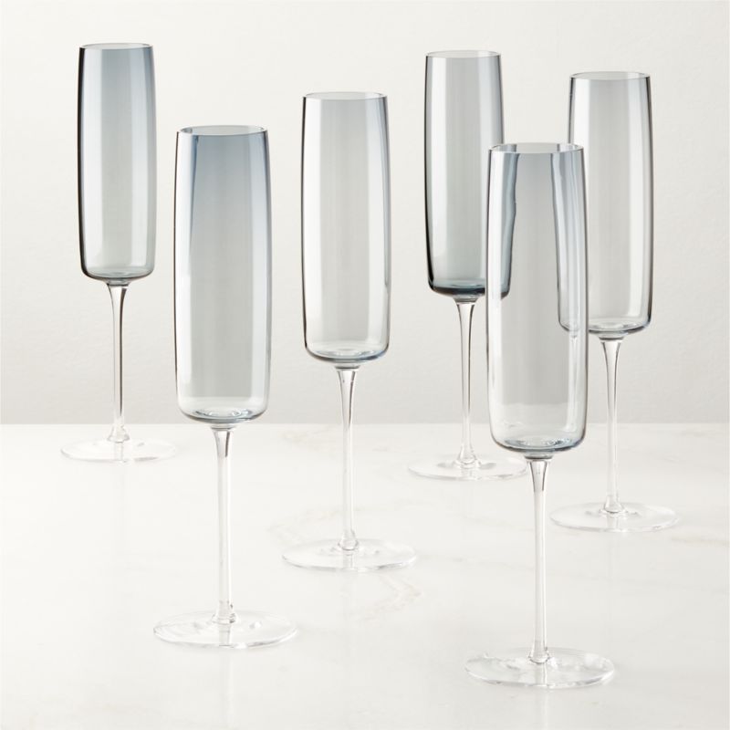 Juliet Midnight Blue Champagne Flute Set of 6 - image 1 of 3