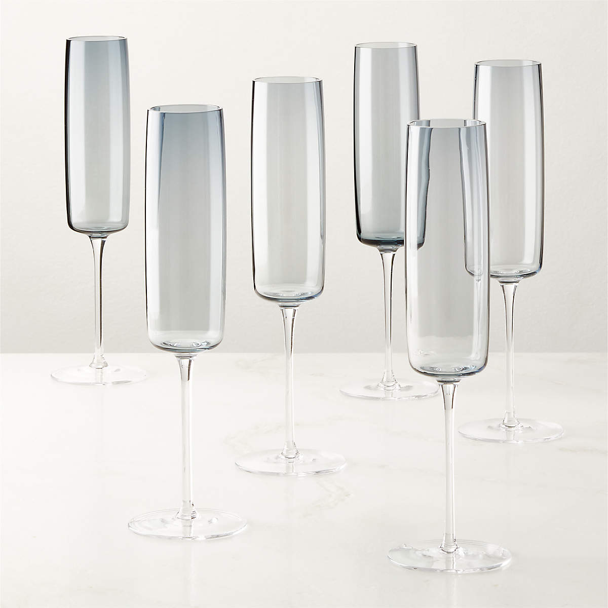 Juliet Midnight Blue Champagne Flute Set of 6 + Reviews | CB2