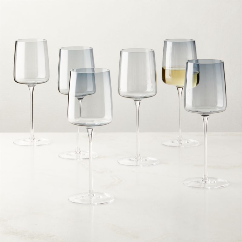 View Juliet Midnight Blue White Wine Glass Set of 6 details
