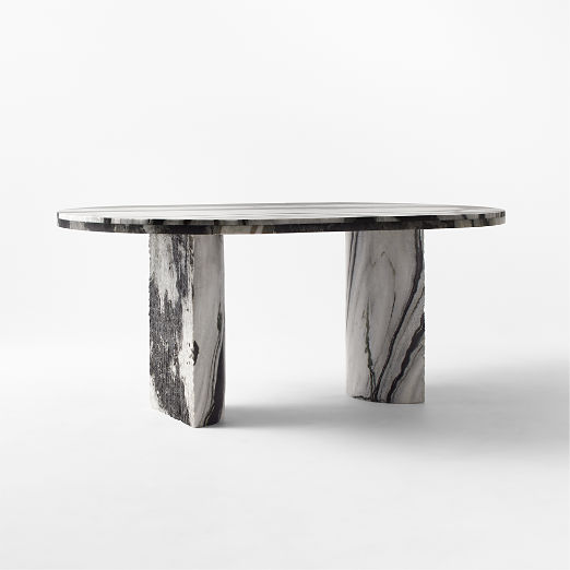 Julius 72" Oval Marble Dining Table